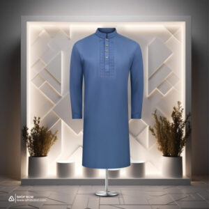 Premium sequence work Ash Colour Panjabi